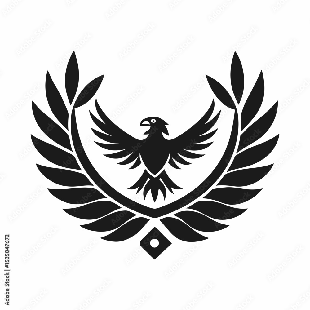 Fototapeta premium Eagle logo with laurel wreath