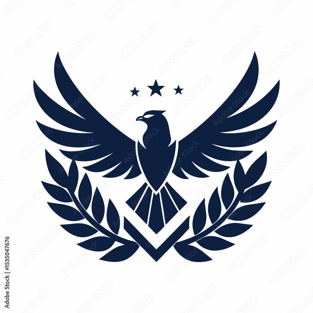 Obraz premium Eagle logo with laurel wreath