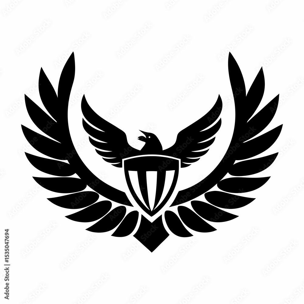 Obraz premium Eagle logo with laurel wreath