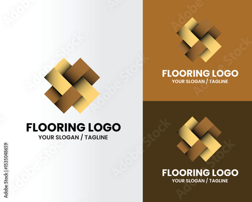 Flooring logo design template. Plank logo. Flooring handyman business logo.