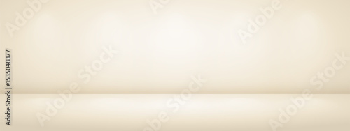 Limbo beige background with light shadow. Abstract studio gradient bg. Modern banner with empty space for advertising text. Vector illustration.