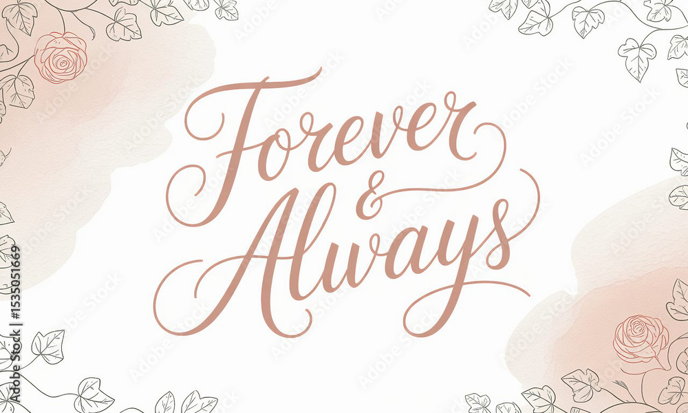 Obraz premium Forever Always romantic message