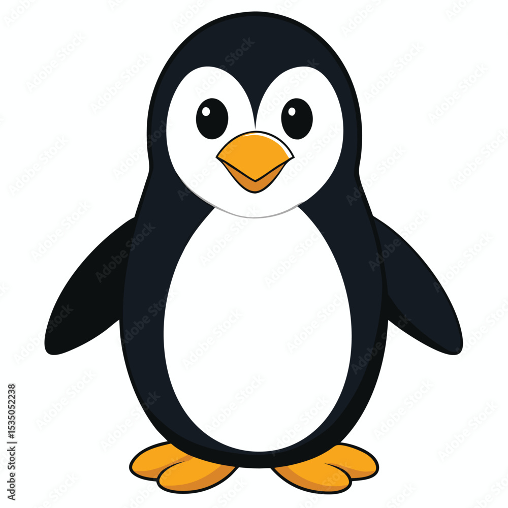Obraz premium Penguin white background