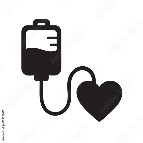 Wallpaper Mural Blood Donation Symbol with Heart and Medical IV Drip Icon Torontodigital.ca