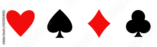 Playing card symbols set isolated on white background.Vector illustration design.