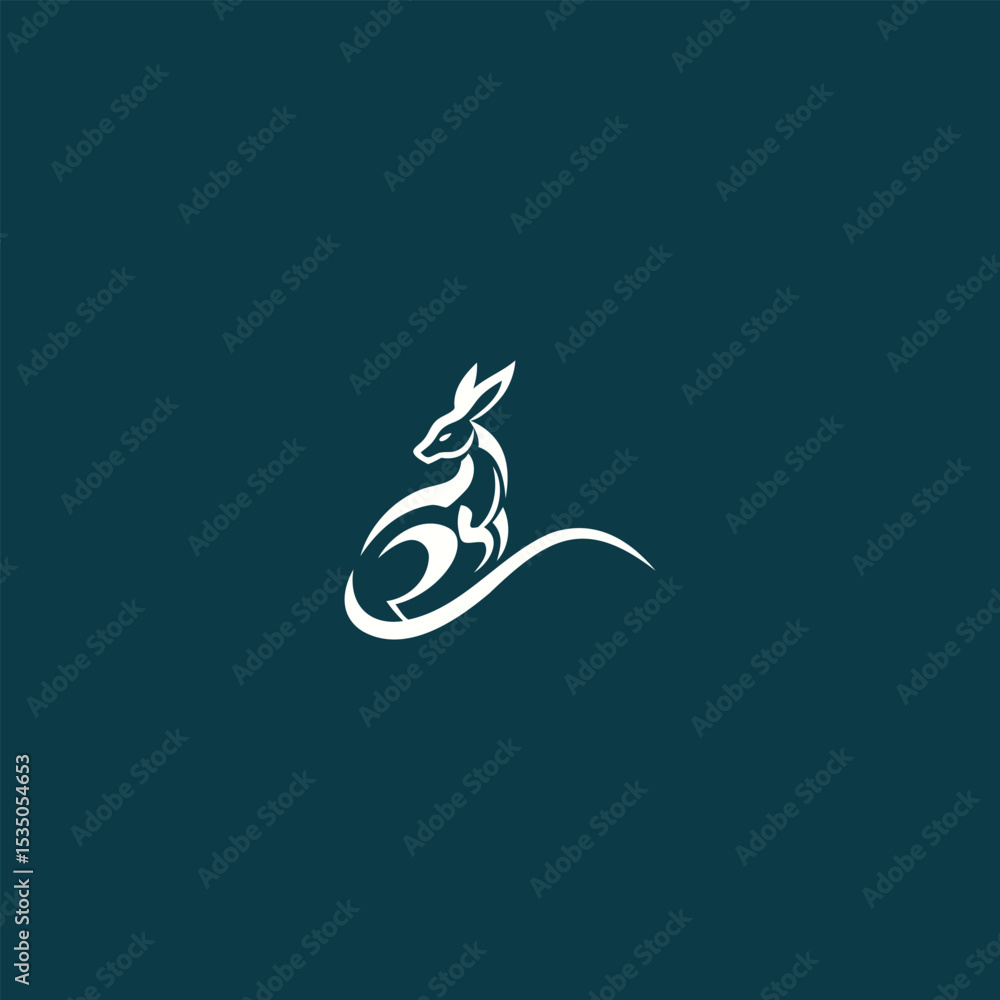 Kangaroo Logo. Minimalist Black Silhouette Design for Bold and Agile Branding Kangaroo Logo. Minimalist Black Silhouette Design for Bold and Agile Branding