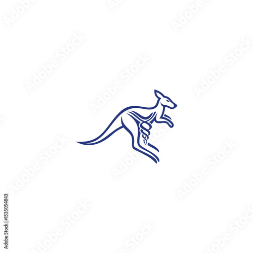 Kangaroo Logo. Minimalist Black Silhouette Design for Bold and Agile Branding