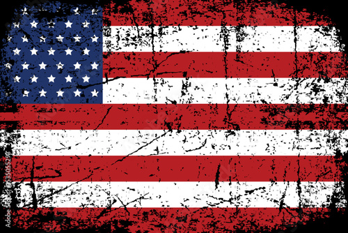 Grunge American flag. Vector flag of USA,eps10