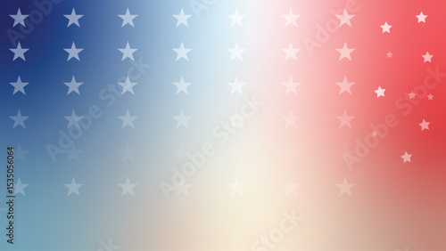 Patriotic Star Background: A festive background featuring a gradient of red, white, and blue, adorned with a scattering of white stars, perfect for Independence Day celebrations or patriotic themes.