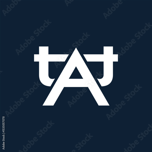 Foto monogram initial letter T A T logo design template