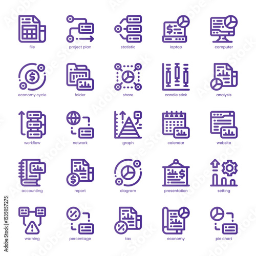 Economic Analysis Icon pack for your website, mobile, presentation, and logo design. Economic Analysis Icon line basic color design. Vector graphics illustration and editable stroke.