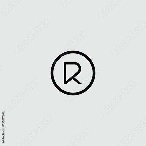 monogram inial letter R logo design template