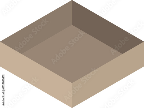 빈 골판지 상자 바닥 (뚜껑 없음)