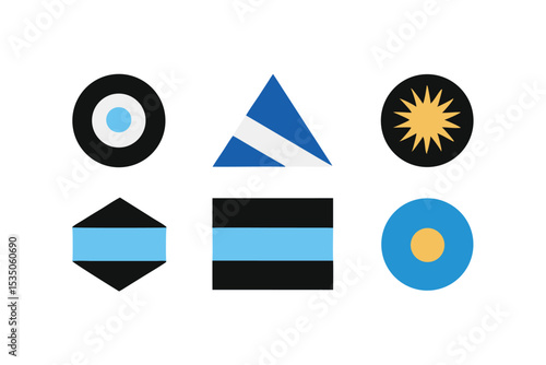 Argentina flag icon set a single high resolution design featuring the argentinian national flag