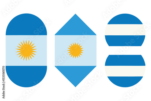 Argentina flag icon set a single high resolution design featuring the argentinian flag