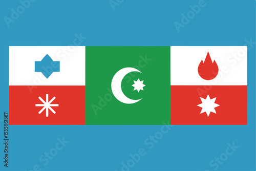 Azerbaijan flag icon set high quality design for digital and print projects