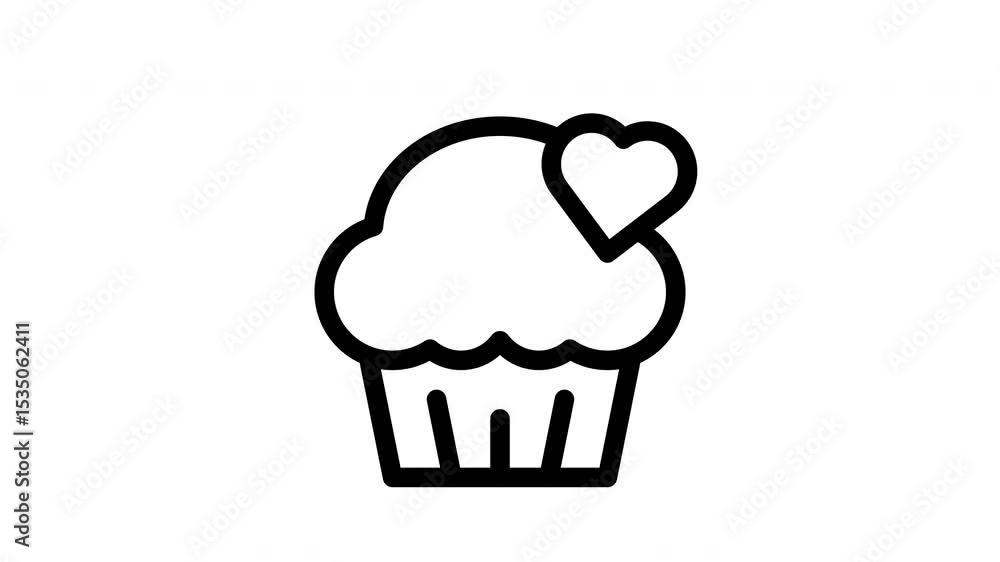 cupcake minimalist stroke animation cupcake minimalist stroke animation