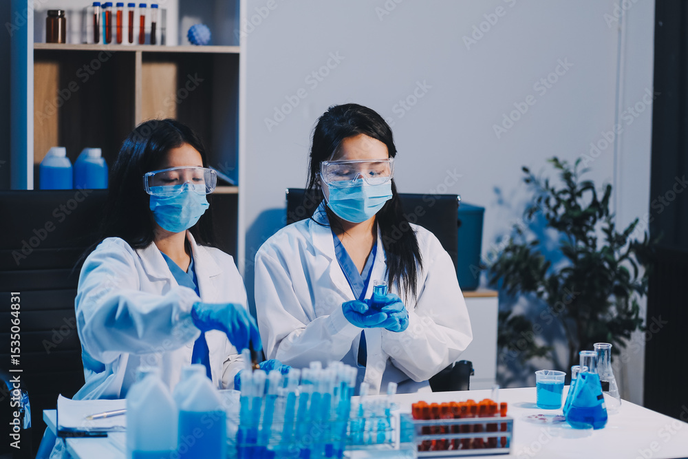 Research, experiment and medical trial being done by a scientist in a lab, science facility or hospital. One young, serious and professional researcher organizing, sorting or making a discovery Research, experiment and medical trial being done by a scientist in a lab, science facility or hospital. One young, serious and professional researcher organizing, sorting or making a discovery