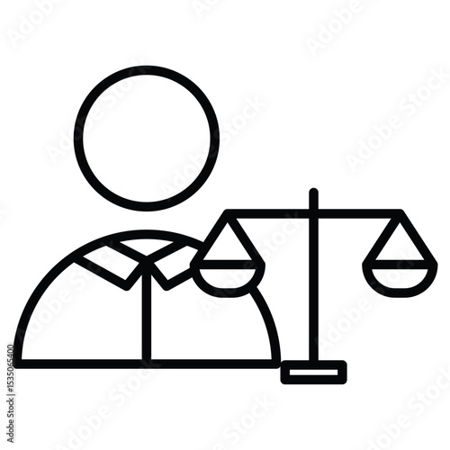 Attorney in law icon Outline isolated logo mark