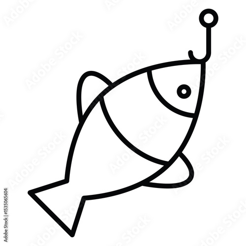 Bait Fishing Minnow icon Outline isolated logo mark