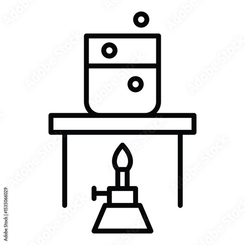 burner boiling chemical icon Outline isolated logo mark
