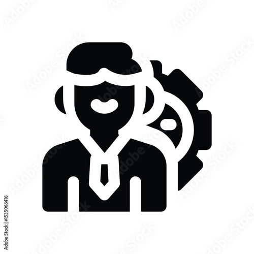 staff glyph icon. Strong and solid vector icon for websites, mobile interfaces, presentations, and visual branding. High quality and easy to edit.