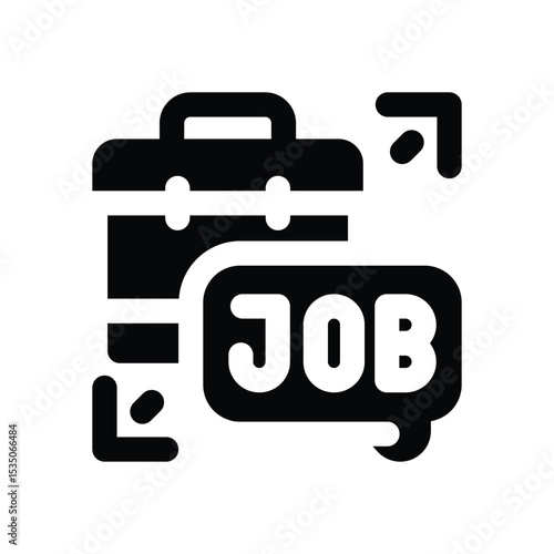 job offer glyph icon. Strong and solid vector icon for websites, mobile interfaces, presentations, and visual branding. High quality and easy to edit.