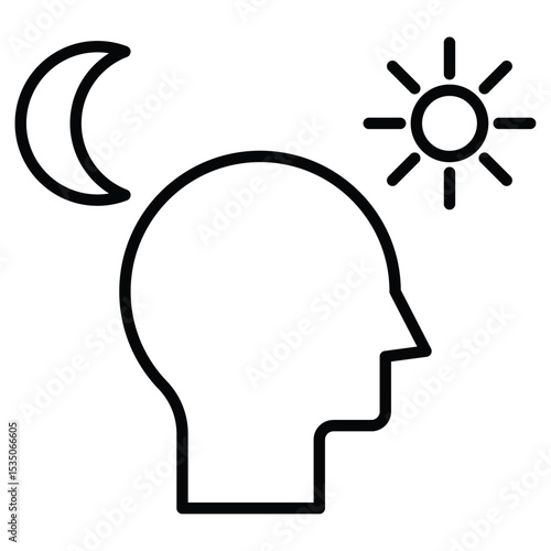Circadian rhythms icon Outline isolated logo mark