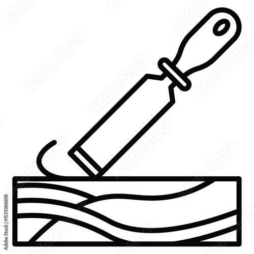 chisel icon Outline isolated logo mark