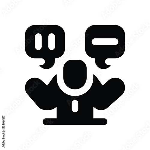 mentorship glyph icon. Strong and solid vector icon for websites, mobile interfaces, presentations, and visual branding. High quality and easy to edit.