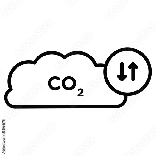 co2 gas carbon dioxide icon Outline isolated logo mark