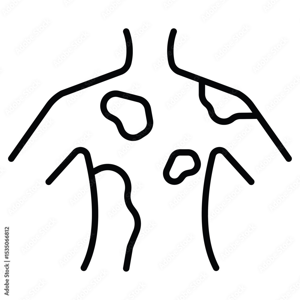 Obraz premium Contact Dermatitis icon Outline isolated logo mark
