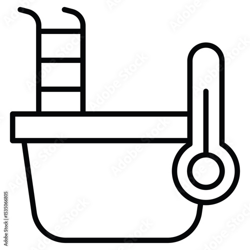 Cold plunge icon Outline isolated logo mark