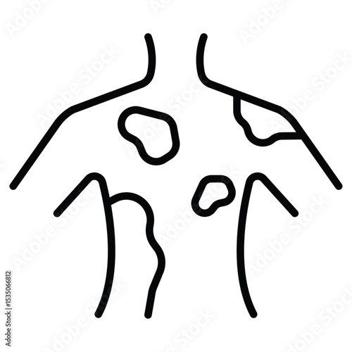 Contact Dermatitis icon Outline isolated logo mark