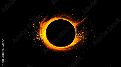 Solar Eclipse with Fiery Corona
