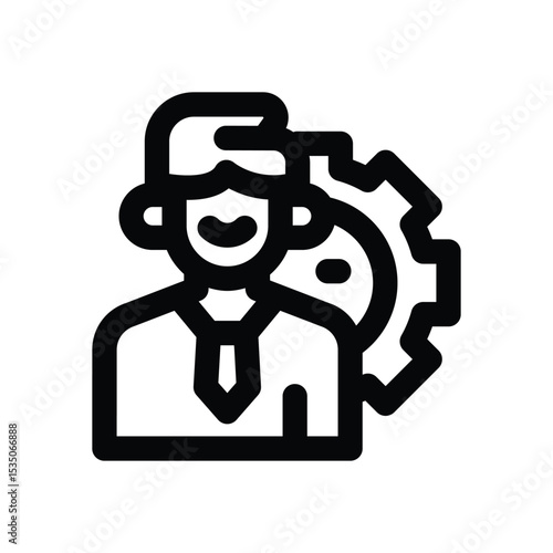 staff line icon. Clean and minimalist vector icon for websites, mobile apps, presentations, and logos. Fully scalable and customizable for any project.