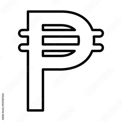 Cuba peso icon Outline isolated logo mark