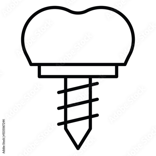 Dental implants icon Outline isolated logo mark