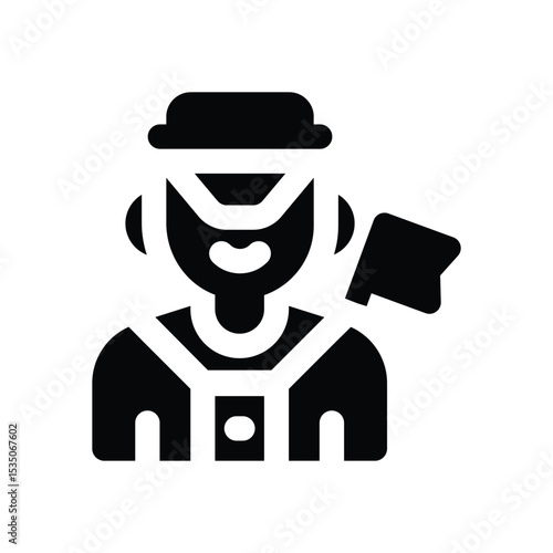 tour guide glyph icon. Strong and solid vector icon for websites, mobile interfaces, presentations, and visual branding. High quality and easy to edit.