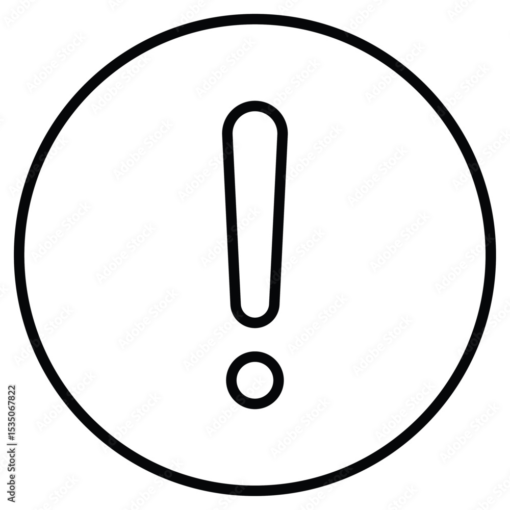 Exclamation danger icon Outline isolated logo mark Exclamation danger icon Outline isolated logo mark