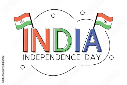 Indian independence day commemorative graphic design featuring patriotic colors and typography