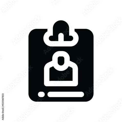 id card glyph icon. Strong and solid vector icon for websites, mobile interfaces, presentations, and visual branding. High quality and easy to edit.