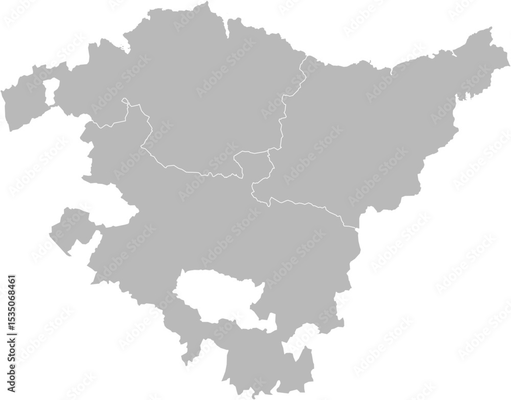 Basque Country, Spain – administrative vector map with province boundaries (Web Mercator projection, PPT-compatible & fully editable) Basque Country, Spain – administrative vector map with province boundaries (Web Mercator projection, PPT-compatible & fully editable)