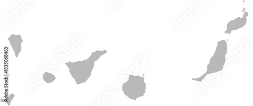 Canary Islands, Spain – administrative vector map with province boundaries (Web Mercator projection, PPT-compatible & fully editable)