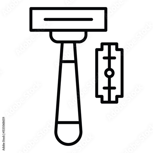 Hair removing razor icon Outline isolated logo mark