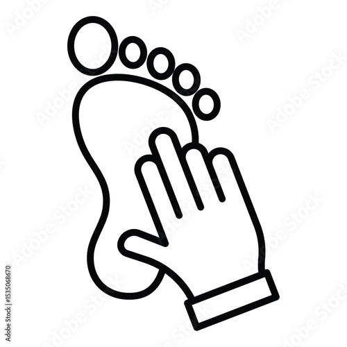 hand and foot icon Outline isolated logo mark