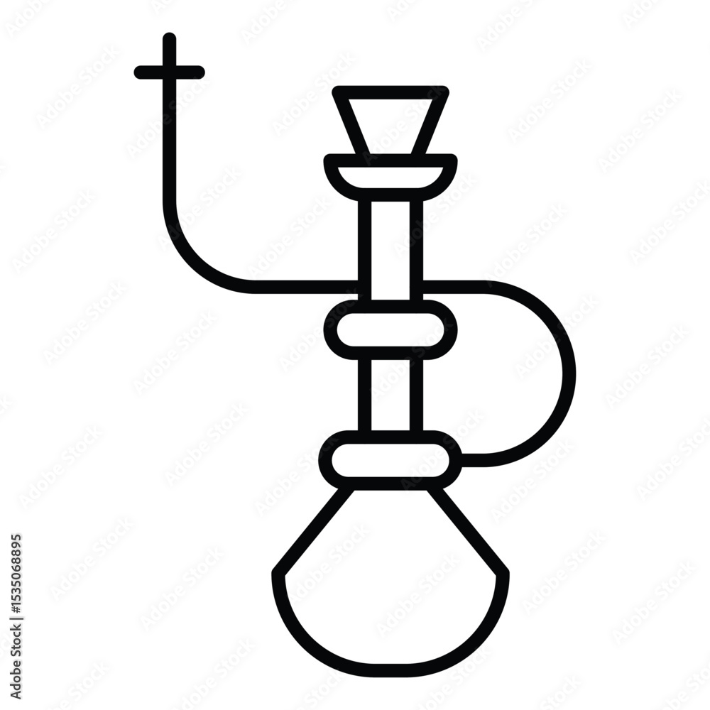 Hookah icon Outline isolated logo mark Hookah icon Outline isolated logo mark