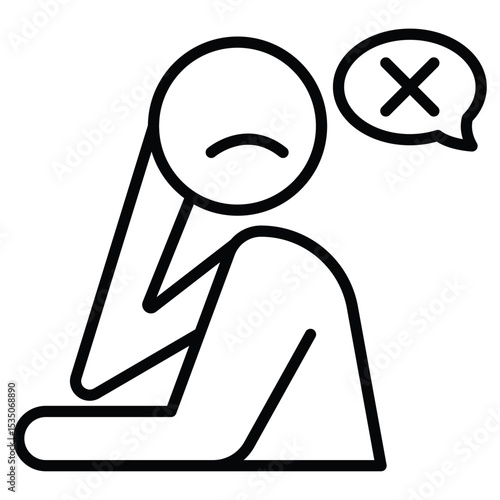 helpless human icon Outline isolated logo mark