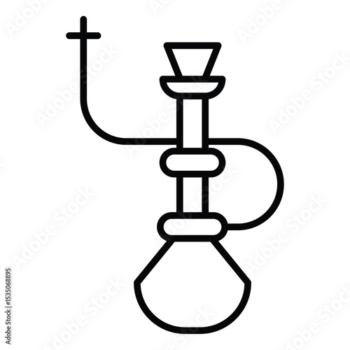 Hookah icon Outline isolated logo mark