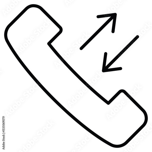 incoming outgoing calls icon Outline isolated logo mark